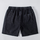 Washed Distressed Drawstring Shorts