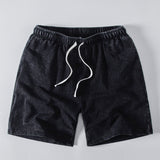 Washed Distressed Drawstring Shorts