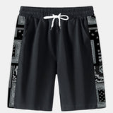 Paisley Paneled Jersey Shorts
