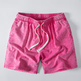 Washed Distressed Drawstring Shorts