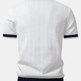 Contrast Knitted V Neck Polo Shirt