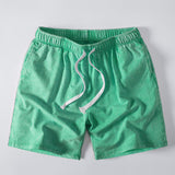 Washed Distressed Drawstring Shorts