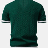 Contrast Knitted V Neck Polo Shirt