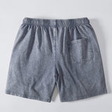 Washed Distressed Drawstring Shorts